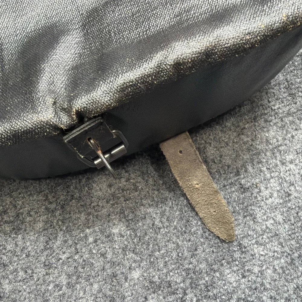 Vintage Waxed Canvas Messenger Bag Field Bag Satchel Black Postal? Military?